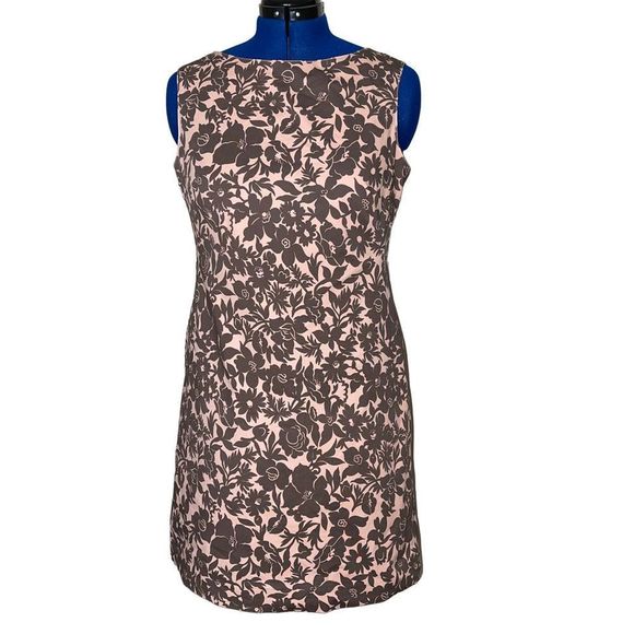 Nine West Dresses & Skirts - NWT Nine West Sheath Dress Blush Pink Brown Stretchy Sleeveless Fully Lined Flor